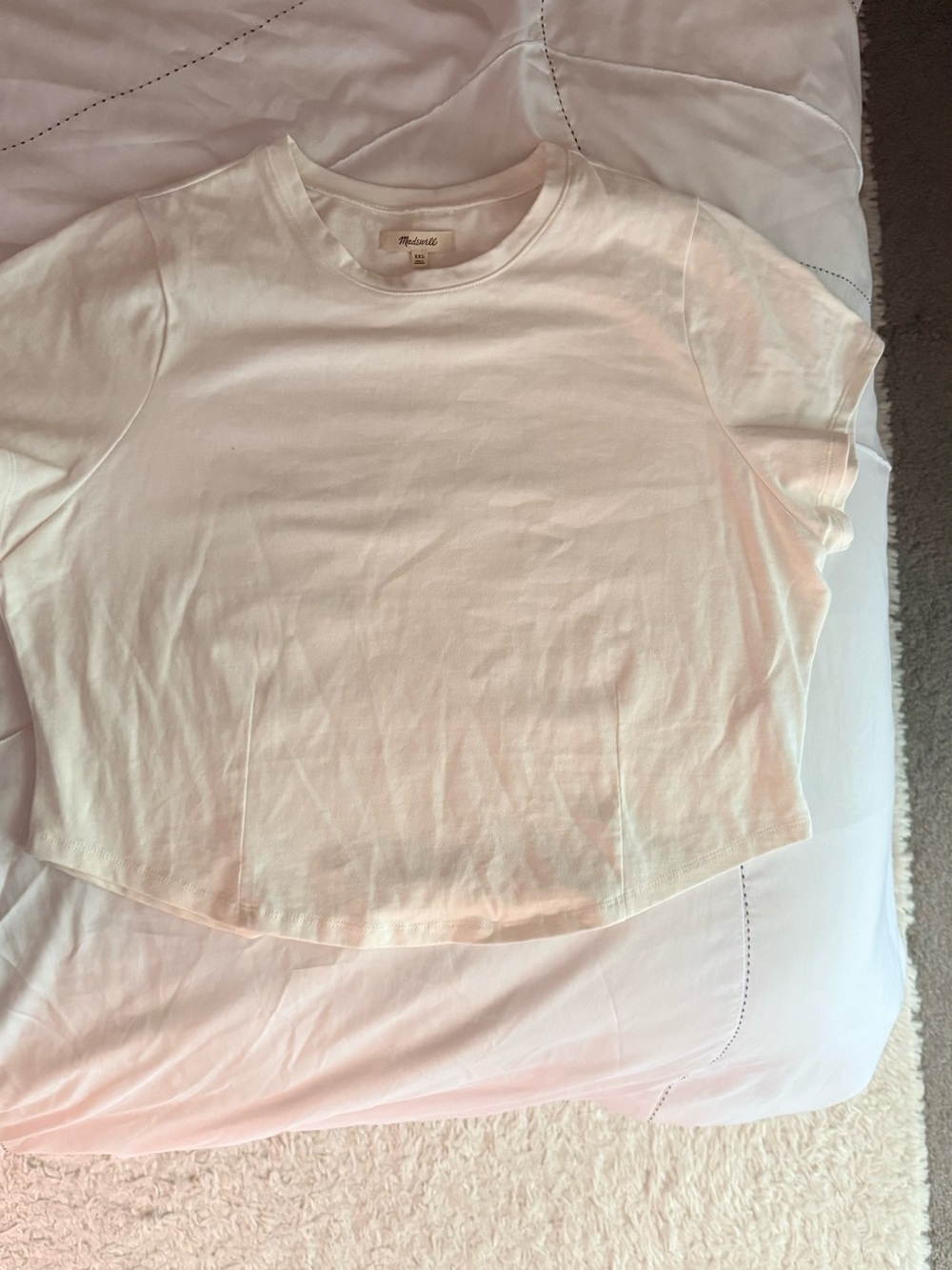 Madewell Women’s White Cropped Short-Sleeve Tee 100% Cotton
